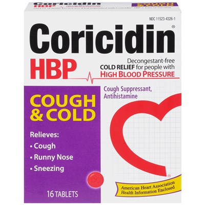 CORICIDIN HBP COUGH COLD 30MG TAB 16BX